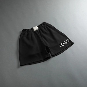 Pantalones Cortos Casuales para Hombre, Lavado Ácido, Ecológicos, 260-300 GSM, Algodón Felpa, Dobladillo Crudo, Cordón Ajustable, Logotipo Serigrafiado, Unisex - Product Image 1