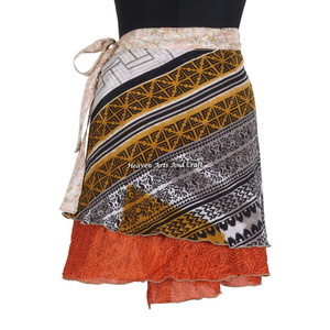 Minifalda de seda para mujer 2026, minifalda cruzada vintage, hermosa minifalda cruzada mágica de seda para mujer, sari de seda vintage para mujer - Product Image 6
