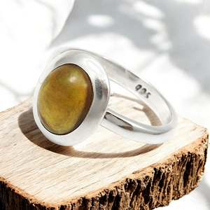 Exquisite Natural Oval Cut Black <b>Opal</b> Gemstone <b>Ring</b> Made From 925 Sterling Silver Classic Bohemian Design Wholesale Jewelry - Product Image 1