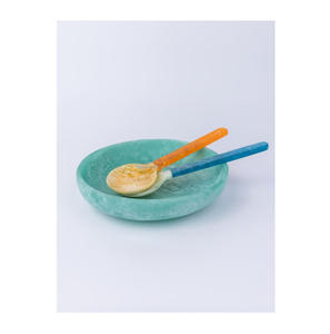 Supplier Eco-Friendly Resin <b>Salad</b> Servers Spoon Fork Set Custom Color Marble Pattern Kitchen Utensil Mixing Food <b>Tool</b> Dining - Product Image 3