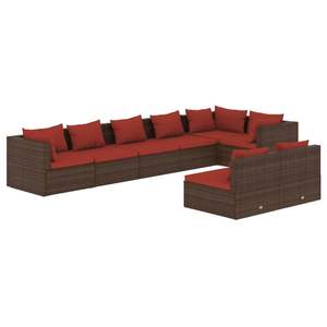 Set da giardino marrone con cuscini rosso cannella - Product Image 2