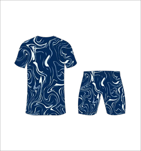 Conjunto de Uniforme de Fútbol Personalizado por Sublimación, Color Azul Marino con Diseño de Mármol, Transpirable, para Entrenamiento, Venta al Por Mayor, Traje Deportivo para Equipo - Product Image 3