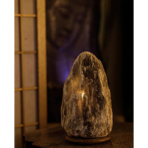 Decorative Gray Himalayan Salt Lamp Pyramid Style Natural Crystal Rock Lamp with Touch <b>Dimmer</b> Switch for Bedroom Office - Product Image 3