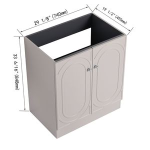 Mobile bagno freestanding da 30 pollici con 2 ante ammortizzate, senza lavabo (confezione KD) - Product Image 2
