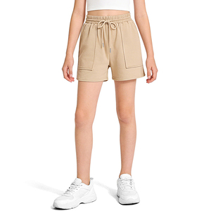 Shorts Deportivos de Felpa Francesa para Niña con Bolsillos, Shorts Casuales Tipo Cargo para la Escuela - Product Image 1