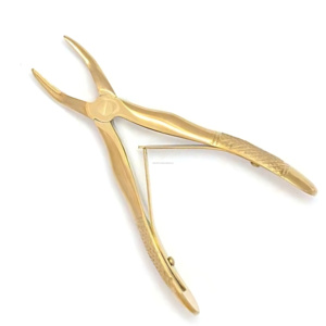 Juego de Pinzas de Extracción Dental Pediátricas Chapadas en Oro, Instrumentos Quirúrgicos de Acero Inoxidable, Proveedor Mayorista - Product Image 1