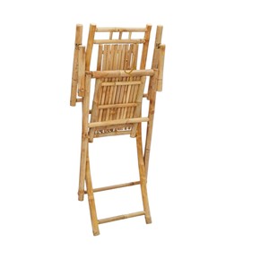 Chaise de salle à manger moderne et contemporaine en bambou avec accoudoirs, portable, pour usage extérieur et hôtelier, chaise pliante en bois naturel écologique - Product Image 5