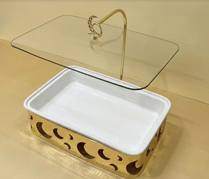 Cazuela Rectangular de Acero Inoxidable de Primera Calidad, Diseño Cortado con Láser, Aspecto Martillado, Calentador de Alimentos, Estilo Árabe de Alta Calidad - Product Image 5