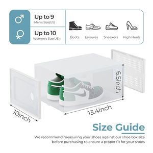 Stackable Clear Shoe Box Organizer 15-Pack Ventilated <b>Plastic</b> <b>Storage</b> <b>Bins</b> for Closet Hallway Bedroom - Product Image 2