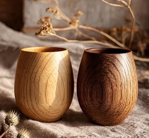 Taza de Café de Madera Hecha a Mano, Taza de Madera Maciza con Acabado Natural, Estilo Rústico, Ecológica y Reutilizable para el Hogar - Product Image 3