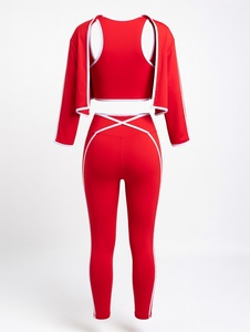 ชุดโยคะ 3 ชิ้นสำหรับผู้หญิง แบบไร้ตะเข็บ ยืดหยุ่นสูง แห้งเร็ว เหมาะสำหรับออกกำลังกาย วิ่ง เล่นกีฬา ฟิตเนส เสื้อผ้าผู้หญิง - Product Image 2