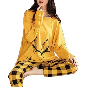 Pijama de moda Vintage personalizado para mujer, elegante Conjunto de pijama de algodón 100%, conjunto informal de punto de primavera con patrón impreso - Product Image 4