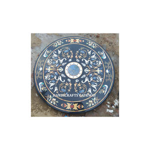 Table basse de forme octogonale en marbre blanc naturel avec un design incrusté de fleurs et de motifs, nouvelle tendance, matériaux de la meilleure qualité utilisés - Product Image 5