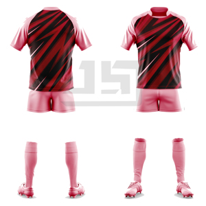 Ensemble d'uniformes de rugby personnalisés, maillot et short sublimés, vêtements de sport respirants, broderie 3D, écologiques, col en V professionnel - Product Image 6