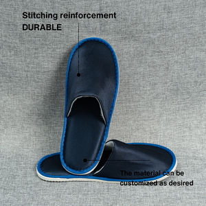 Pantuflas de Terciopelo de Lujo para Hotel de 5 Estrellas, Pantuflas Cerradas con Logotipo Bordado Personalizado, Pantuflas Antideslizantes para Habitación de Huéspedes, para Resort VIPSuite - Product Image 3