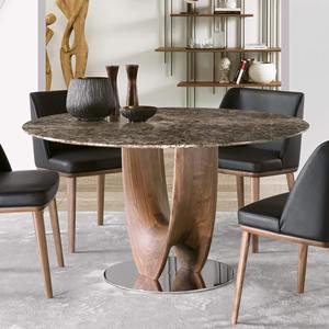Juego de Mesa de Comedor Rectangular de Madera Maciza de Roble de Estilo Moderno y Lujoso con Cubierta de Chapa de Nogal Diseño Hongo Daystar Trade DST-AT-305 - Product Image 3