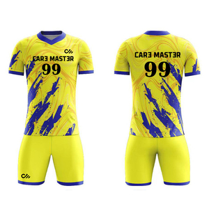 ชุดฟุตบอลคุณภาพสูงแบบใหม่สำหรับทีมและชุดกีฬา ออกแบบและโลโก้ได้ตามต้องการ สีพื้นสำหรับชุดฟุตบอลแบบ unisex - Product Image 3