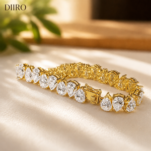 Pulsera de tenis de alta calidad chapada en oro rosa con diamantes en forma de pera, unisex, de moissanita, estilo hip hop. - Product Image 3