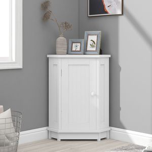 Armoire de rangement d'angle triangulaire en MDF de style moderne pour salle de bain et salon avec étagère réglable - Product Image 3