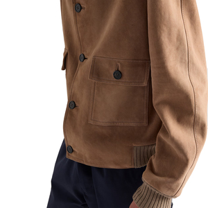 Best seller vintage Men's Cowhide <b>Suede</b> Bomber <b>Jacket</b> Luxury Vintage Leather Blouson <b>Jacket</b> OEM Private Label manufacturer - Product Image 3