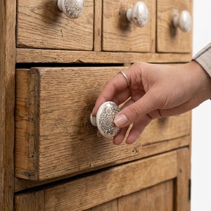 Ba <b>Ceramic</b> Round Cabinet <b>Knob</b> With Floral Design Traditional Home Decor Handle - Product Image 2