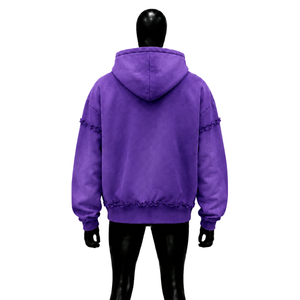 Sudadera con Capucha Morada Extra Grande de Calidad Premium, Diseño Artístico 'ART IS NOT A CRIME', Estilo Urbano, Lujo Casual, Moda Juvenil Urbana Premium, Morado P - Product Image 2