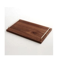 Papan pemotong kayu akasia buatan tangan kustom grosir nampan Saji klasik untuk Dapur dan Hotel papan pemotong dibuat dengan PC tahan lama