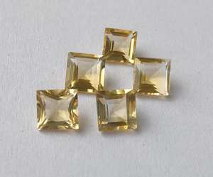 พลอยซิทรินธรรมชาติคุณภาพสูง รูปทรงสี่เหลี่ยมเจียระไนแบบเหลี่ยมคม ขนาดมาตรฐาน ขายส่งสำหรับทำเครื่องประดับ - Product Image 4