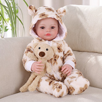 Poupées réalistes Babeside Reborn Farrah, 17 pouces, garçon, corps en vinyle et tissu, vêtements ours brun, vente en gros de poupées Reborn