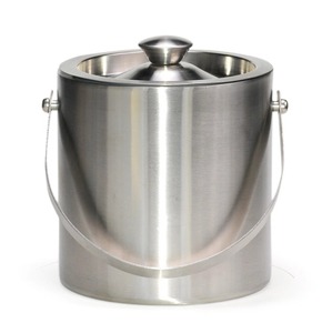 Seau à glace en métal à motif tressé doré avec couvercle et poignée, bac à boissons rond pour fête - Product Image 6