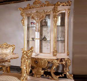 ชุดโต๊ะรับประทานอาหารรูปวงรีไม้สักทองคำหรูหราสไตล์ยุโรปคลาสสิก แกะสลักอย่างประณีต เป็นมิตรกับสิ่งแวดล้อม เหมาะสำหรับโรงแรม ผลิตในอินโดนีเซีย - Product Image 6