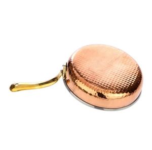 Copper Hammered Sauce <b>Fry</b> <b>Pan</b> with Brass Handle Metal Serveware Tableware Hotel Restaurant Copper Hammered Sauce <b>Fry</b> <b>Pan</b> with - Product Image 5