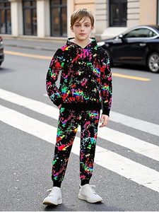 Conjunto de Sudadera con Capucha y Pantalones para Niños, Chándal de Algodón y Forro Polar para Niños y Niñas, Ropa Casual de Invierno y Otoño - Product Image 2