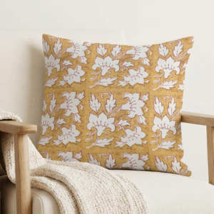 Sage Green Hand Block <b>Printed</b> Cushion Cover <b>Botanical</b> Floral Throw Pillow Organic Modern Decor - Product Image 6