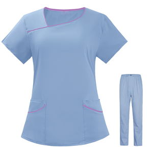 Conjuntos de Uniformes Médicos para Mujer con Cuello en V, Hechos a Medida, OEM, Más Vendidos, de Poliéster, con Logotipo y Talla Personalizados - Product Image 2