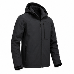 Chaqueta Softshell Impermeable y Transpirable con Capucha para Hombre, Cierre de Cremallera, Estilo Casual, Táctica, Corte Regular, para Actividades al Aire Libre - Product Image 3