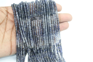 Cuentas Rondelle sombreadas facetadas de iolita Natural de calidad AAA, hebra de 3,5-4,20mm y 14 pulgadas para la fabricación de joyas - Product Image 2
