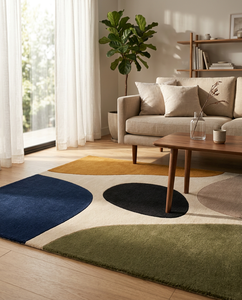 Tapis pour salon, fait main, minimaliste, géométrique, tissé à la main en laine, tapis moderne, tapis design personnalisé pour la maison - Product Image 4