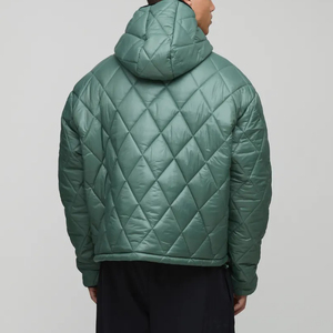 Manteau d'hiver personnalisé pour homme, style streetwear, éco-responsable, surdimensionné, matelassé, avec fermeture éclair, chaud, long, patchwork, rembourrage sur mesure, OEM ODM - Product Image 5