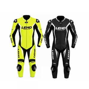 Combinaison de course moto pour homme LEHO, manches longues, cuir bleu, respirante, toutes saisons, vêtements de sport - Product Image 3