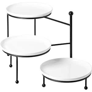 Elegant Iron Metal Plate Rack Black Finished Perfect For Kitchenware <b>Tabletop</b> Standing Multifunction Plate <b>Storage</b> Holder - Product Image 6