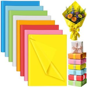 8 Colori Misti di Carta Crespa, 60 Fogli, Carta Colorata per Arte, Fiori, Confezioni, Artigianato e Decorazioni per Feste - Product Image 1