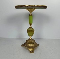 Table basse traditionnelle en laiton avec plateau en marbre vert, meubles décoratifs pour salon