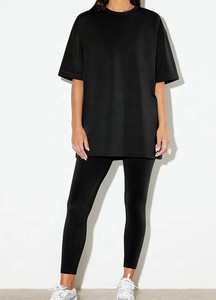 Wholesale Women's Heavy <b>Weight</b> Cropped T-Shirts <b>Blank</b> Cotton Boxy Fit Oversized Tees Knitted Fabric Streetwear Quick Dry - Product Image 4