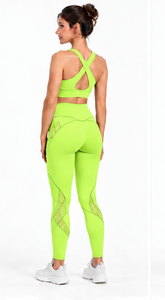 Ensemble de yoga pour femmes : Soutien-gorge de sport à bretelles et leggings taille haute, deux pièces sans couture, extensible dans les quatre sens, pour fitness, entraînement, gym, Pilates, yoga - Product Image 6