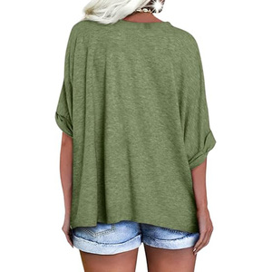 Camiseta de Manga Corta Unisex, Color Sólido, Estilo Casual, Cuello Redondo, Tejido de Punto 100% Algodón Ecológico, Talla Grande, Color Negro Lavado - Product Image 1