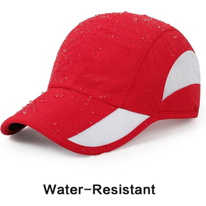 Gorra de béisbol de malla roja con paneles blancos en contraste, cierre ajustable con cinta adhesiva, gorra deportiva para exteriores para adultos - Product Image 4