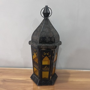 Artisan Design L642 Moroccan Iron Decorative <b>Lantern</b> with <b>Black</b> Finish - Product Image 3