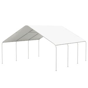 Tenda Carport Portatile 19FT X 19.5FT con Copertura Anti-UV per Auto, Camion, Barca - Semplice ed Elegante in Policarbonato - Product Image 1