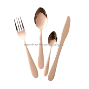 Couverts décoratifs ensemble de couverts design de luxe couverts de table en acier inoxydable plaqué cuivre ensemble de couverts table à manger - Product Image 5